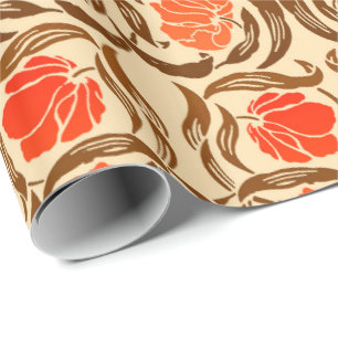 William Morris Pimpernel, Mandarin Orange & Brown Presentpapper