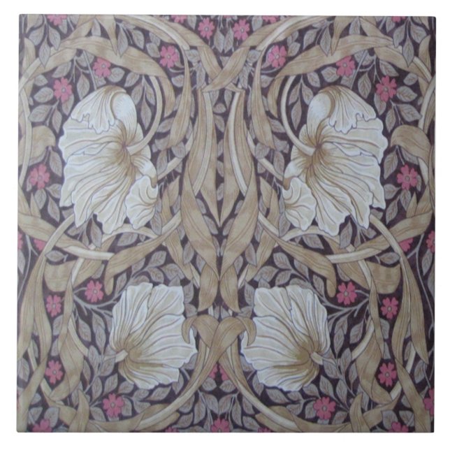 William Morris Pimpernel Matchande upprepad design Kakelplatta (Framsidan)
