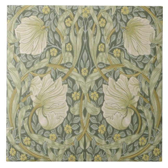 William Morris Pimpernel Matchande upprepad design Kakelplatta (Framsidan)