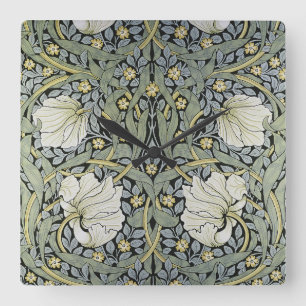 William Morris - Pimpernel Mönster Design Fyrkantig Klocka