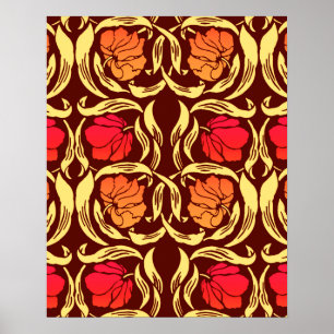 William Morris Pimpernel, Rust Orange och Brown Poster