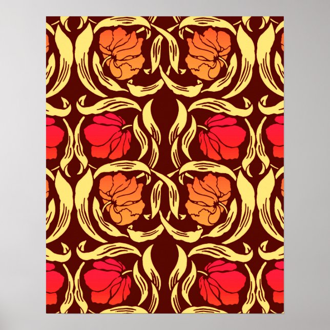 William Morris Pimpernel, Rust Orange och Brown Poster (Framsidan)