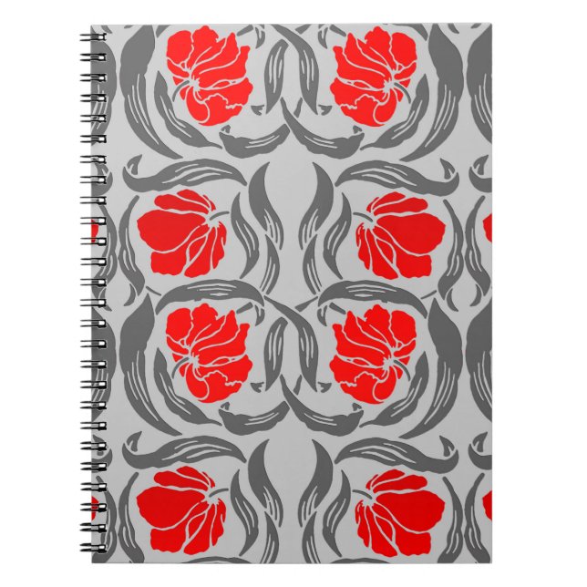 William Morris Pimpernel, Silver Grått och Red Anteckningsbok (Framsidan)