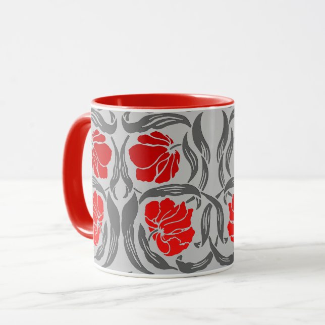 William Morris Pimpernel, Silver Grått och Red Mugg (Framsida vänster)