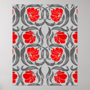 William Morris Pimpernel, Silver Grått och Red Poster