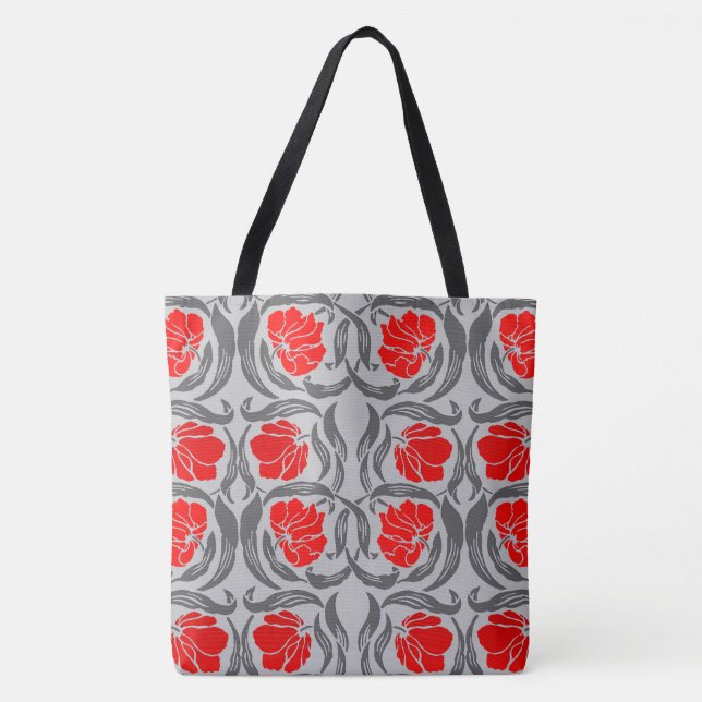 William Morris Pimpernel, Silver Grått och Red Tygkasse (Framsida)