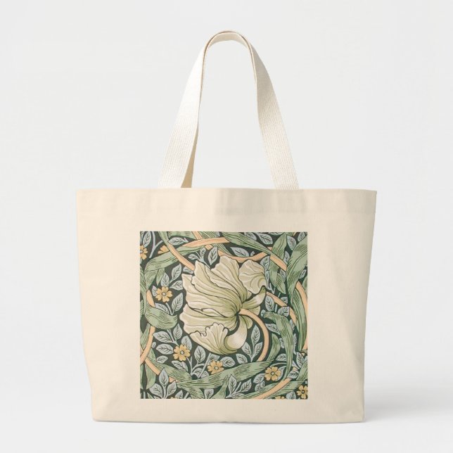 William Morris Pimpernel Tulpaner Botanisk Konst Jumbo Tygkasse (Framsidan)