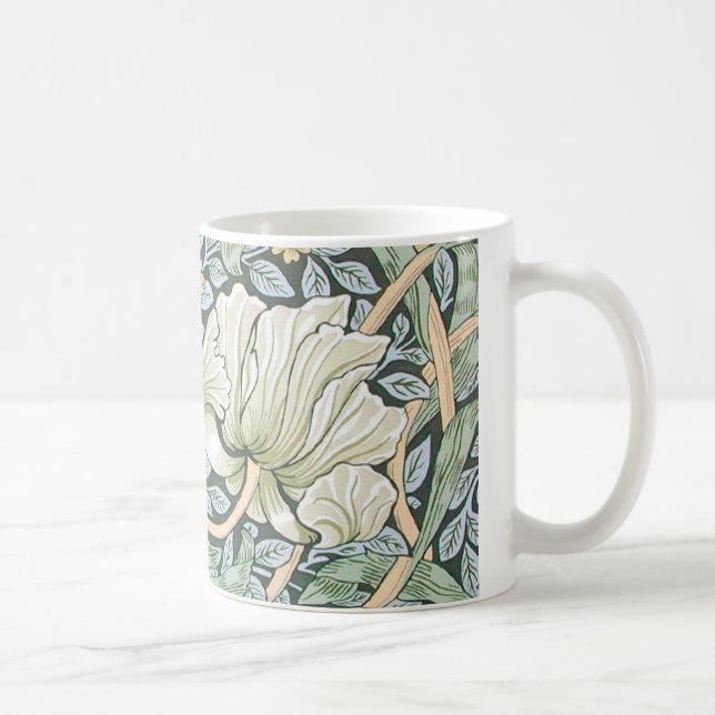William Morris Pimpernel Tulpaner Botanisk Konst Kaffemugg (Höger)