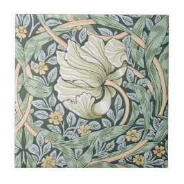 William Morris Pimpernel Tulpaner Botanisk Konst Kakelplatta