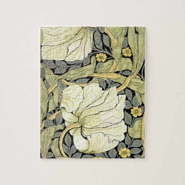 William Morris Pimpernel Tulpaner Botanisk Konst Pussel (Vertikal)