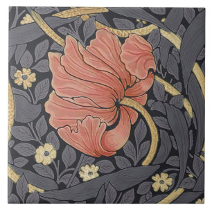 William Morris Pimpernel Vintage Mönster Ceramic T Kakelplatta
