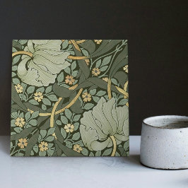 William Morris Pimpernel Vintage Mönster Ceramic T Kakelplatta