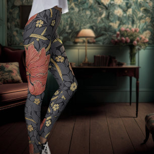 William Morris Pimpernel Vintage Mönster Leggings