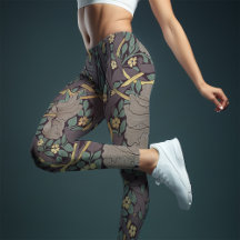 William Morris Pimpernel Vintage Mönster Leggings