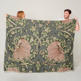 William Morris Pimpernel Vintage Mönster Ull Bl Fleecefilt