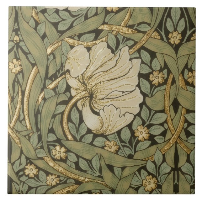William Morris Pimpernel Vintage Pre-Raphaelite Kakelplatta (Framsidan)