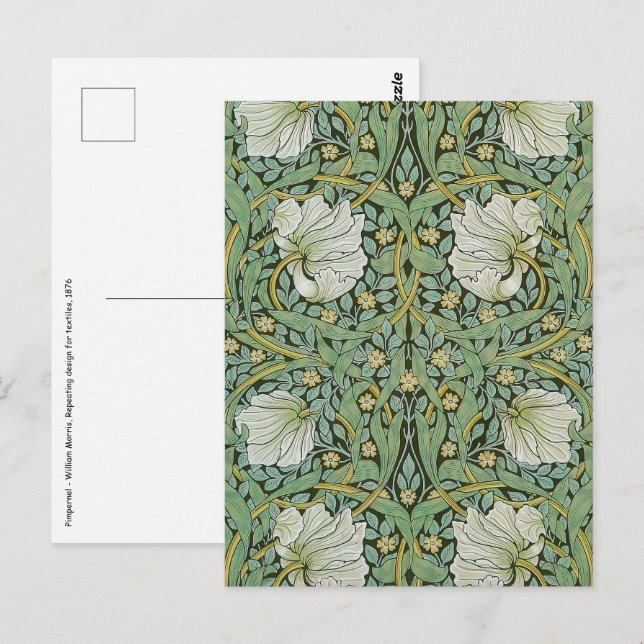 William Morris - Pimpernel Vykort (Fram/baksida)