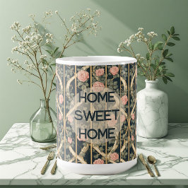 William Morris Pink Roses Trellis Home Sweet Home Kaffemugg