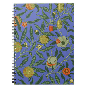 William Morris Pomegranate Blue Colorful Tapet Anteckningsbok Med Spiral