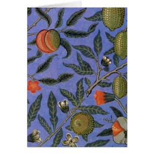 William Morris Pomegranate Blue Colorful Tapet Hälsningskort