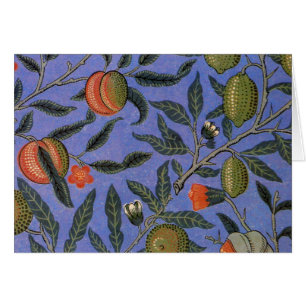 William Morris Pomegranate Blue Colorful Tapet Hälsningskort