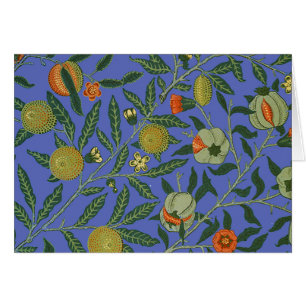William Morris Pomegranate Blue Colorful Tapet Hälsningskort