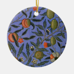 William Morris Pomegranate Blue Colorful Tapet Julgransprydnad Keramik