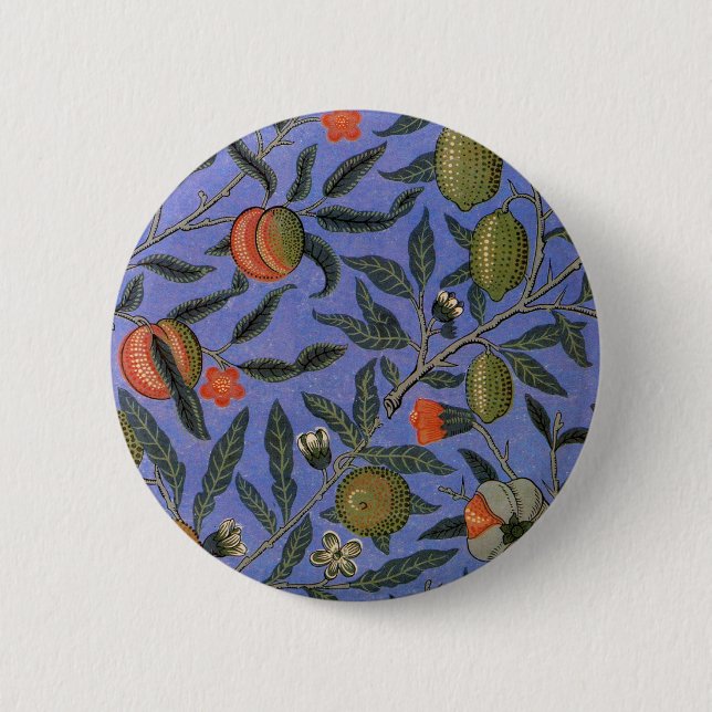 William Morris Pomegranate Blue Colorful Tapet Knapp (Framsida)