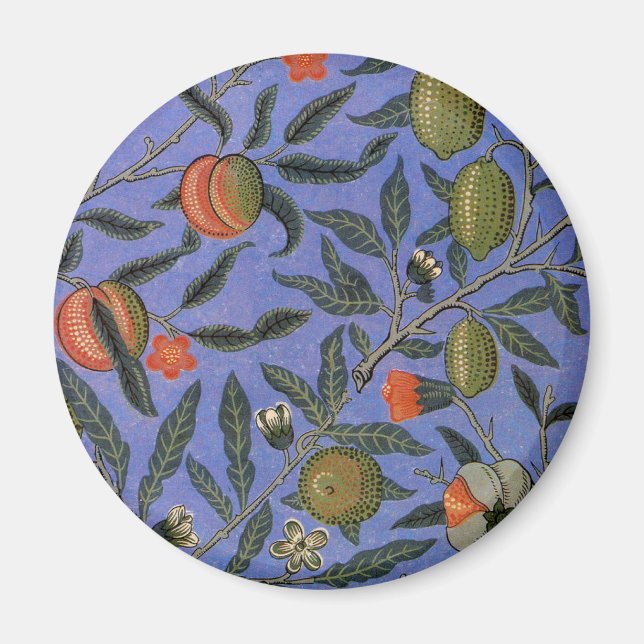 William Morris Pomegranate Blue Colorful Tapet Magnet (Framsidan)