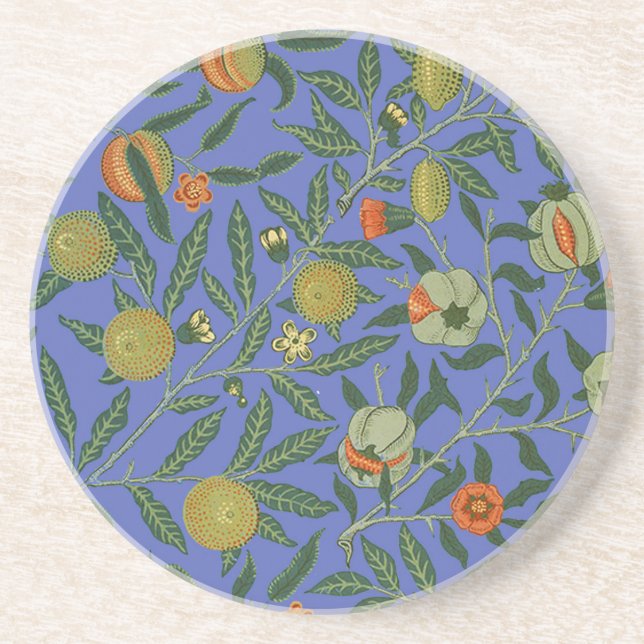 William Morris Pomegranate Blue Colorful Tapet Underlägg Sandsten (Framsidan)