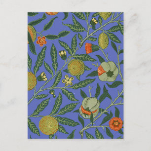William Morris Pomegranate Blue Colorful Tapet Vykort