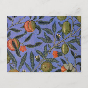 William Morris Pomegranate Blue Colorful Tapet Vykort