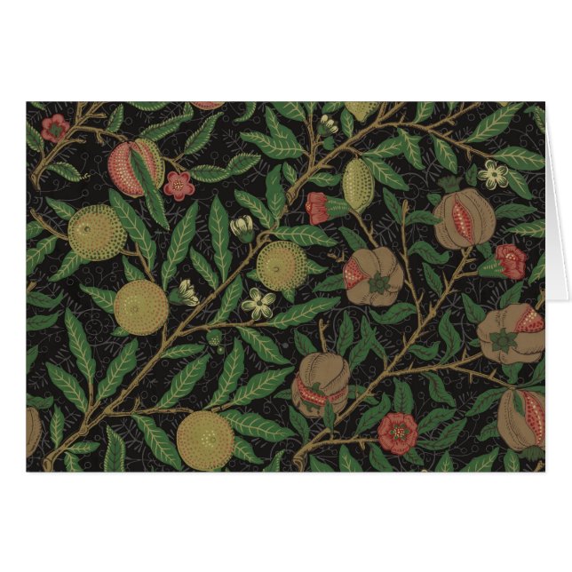 William Morris Pomegranate Classic Fruit Hälsningskort (Framsidan Horizontal)