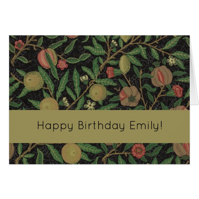 William Morris Pomegranate Classic Fruit Hälsningskort (Framsidan Horizontal)