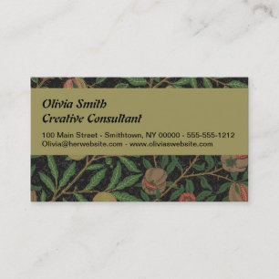 William Morris Pomegranate Classic Fruit Visitkort