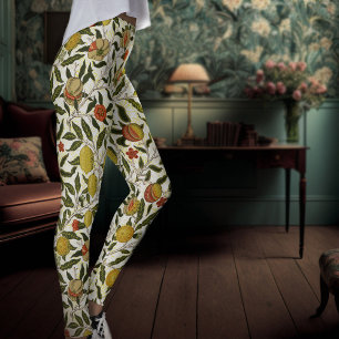 William Morris Pomegranate Lemons Gult Fruits Leggings