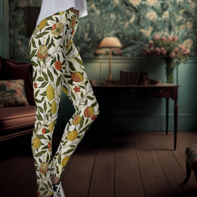 William Morris Pomegranate Lemons Gult Fruits Leggings (Skapare uppladdad)
