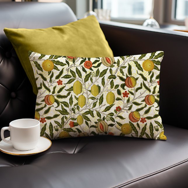 William Morris Pomegranate Lemons Gult Fruits Lumbarkudde (Skapare uppladdad)
