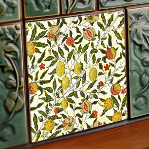 William Morris Pomegranate Lemons Vintage Mönster Kakelplatta