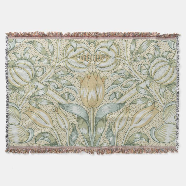 William Morris Pomegranate Mönster Antik Lilja Filt (Framsidan)