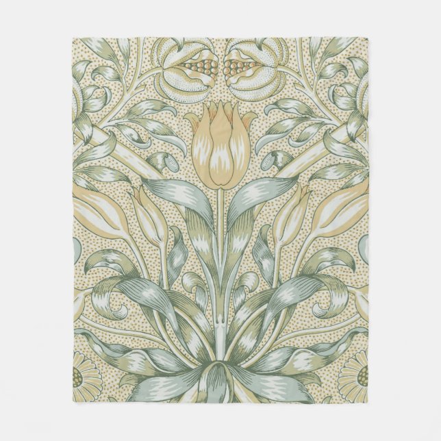 William Morris Pomegranate Mönster Antik Lilja Fleecefilt (Framsidan)