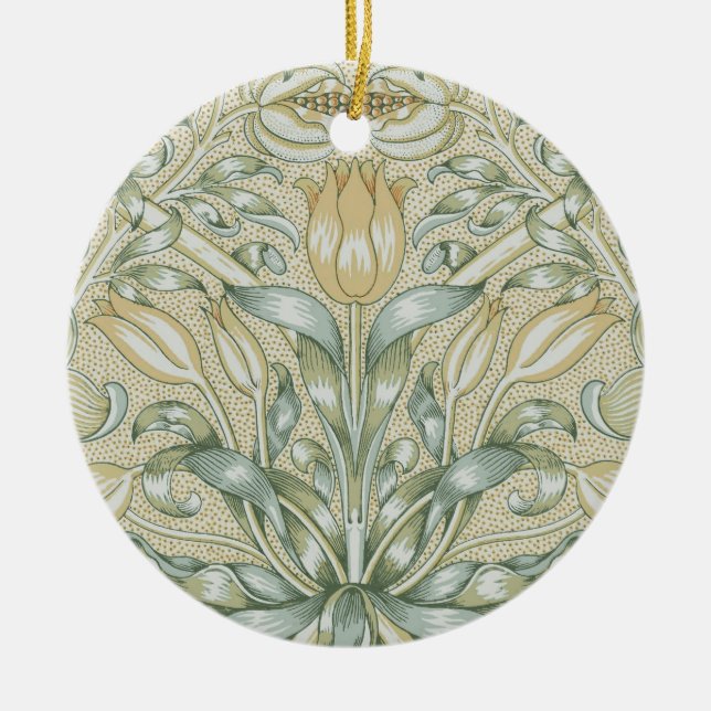 William Morris Pomegranate Mönster Antik Lilja Julgransprydnad Keramik (Framsidan)