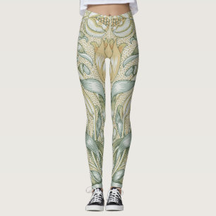 William Morris Pomegranate Mönster Antik Lilja Leggings