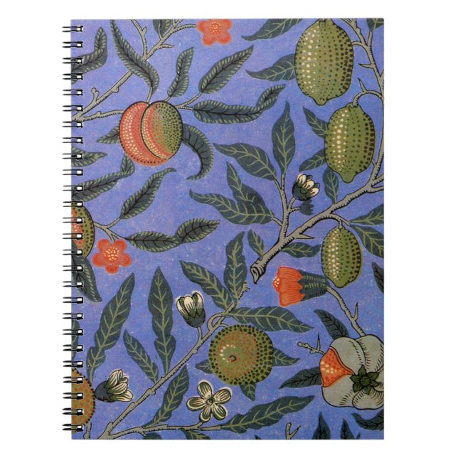 William Morris Pomegranate Tapet Anteckningsbok Med Spiral (Framsidan)