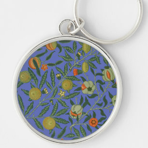 William Morris Pomegranate Tapet Rund Silverfärgad Nyckelring