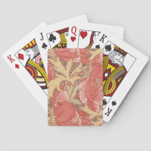 William Morris Poppies Blommigt Art nouveau Mönste Casinokort