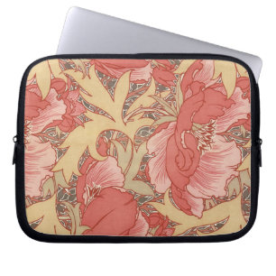 William Morris Poppies Blommigt Art nouveau Mönste Laptop Fodral