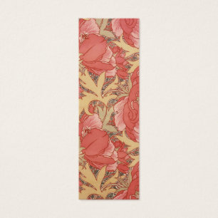 William Morris Poppies Blommigt Art nouveau Mönste Litet Visitkort