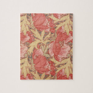 William Morris Poppies Blommigt Art nouveau Mönste Pussel