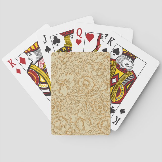 William Morris Poppy Blommig Tapet Casinokort (Baksidan)